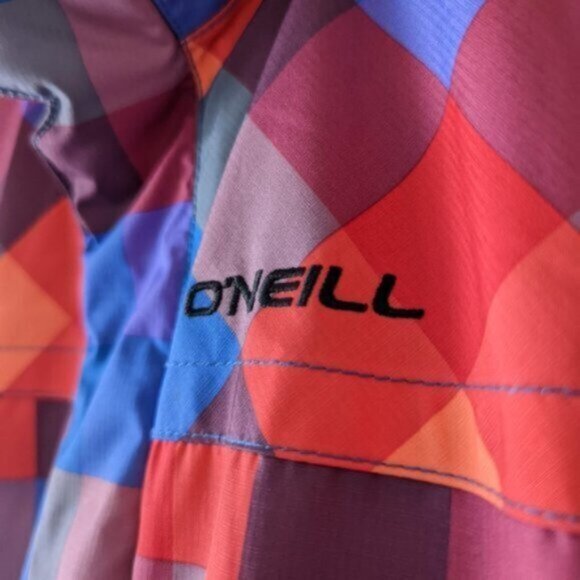 O'Neill waterproof checkered multicolored ski/snowboard jacket - Picture 2 of 7